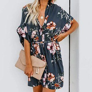 Lavender floral kimono style dress
